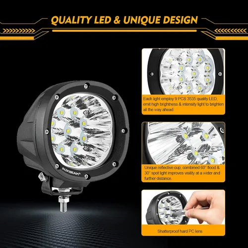 Miniatura 2 de Auxbeam Luces LED para todo terreno, luces de conducción LED, barra de luz de trabajo con arnés de cableado para camión, camioneta, SUV, ATV, UTV