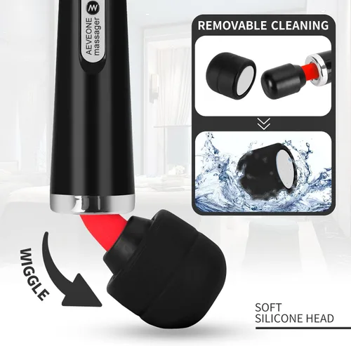 Miniatura 7 de AEVEONE Potente masajeador de varita portátil con cable, fuerte masaje de vibración personal para recuperación deportiva, dolores musculares de Negro