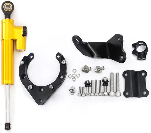 Miniatura 12 de Kit de soporte de montaje estabilizador de aluminio para motocicleta CNC para Yamaha MT07 FZ07 2020 2021 2022 2023 (negro + negro)