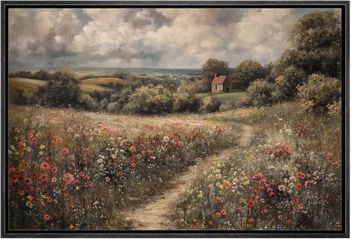Miniatura 51 de wall26 Lienzo Enmarcado Impreso Arte de Pared Verde Salvia Bosque Árbol Campo de Flores Paisaje Naturaleza Vida Silvestre Ilustraciones Bellas Artes