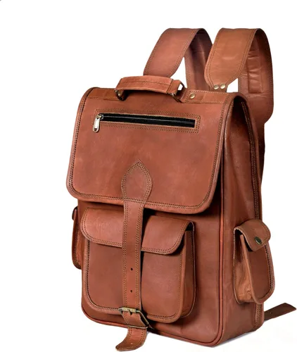 Miniatura 8 de cuero Mochila vintage de cuero de grano completo para laptop, mochila hecha a mano, calidad premium y encanto clásico, mochila de cuero para hombres