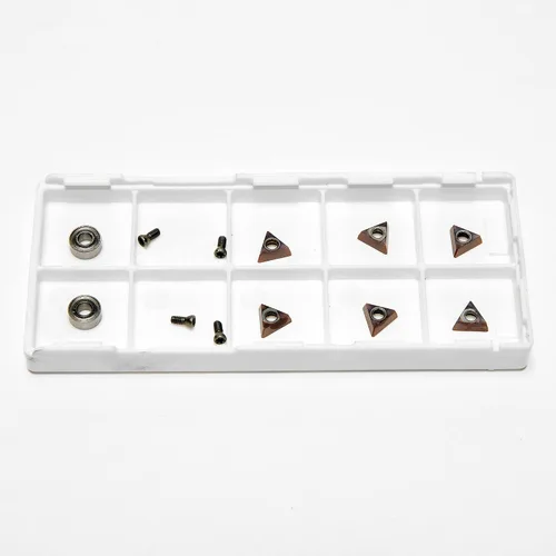 Miniatura 7 de Juego de insertos de ángulo redondo de aleación de tungsteno para máquinas de biselado, ideal para biselar desbarbado en acero y otros metales