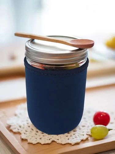 Miniatura 5 de Funda para tarro Mason de 16 onzas, 4 fundas de neopreno aisladas para latas de 16 onzas y 24 onzas de boca ancha (coloridas)