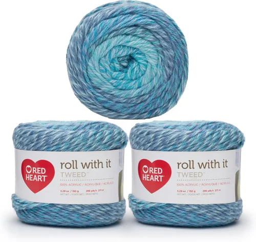 Miniatura 16 de Red Heart Roll with It Sparkle - Hilo de amatista – Paquete de 3 unidades de 5.29 oz/5.3 onzas, mezcla acrílica, 4 medianos (peinado), 561 yardas