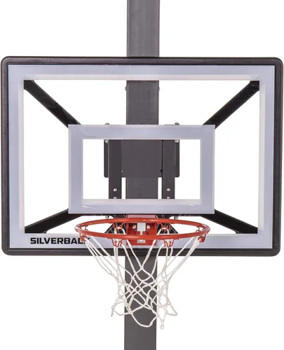 Miniatura 32 de Aro de baloncesto juvenil Silverback Junior de 33" con tecnología de montaje Lock 'n Rock. Se monta en postes redondos y verticales, color negro