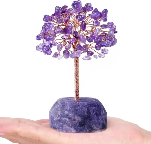 Miniatura 4 de YATOJUZI Árbol de cristales de ópalo con base de opalita, alambre de cobre, árbol de la vida para energía positiva, Reiki, buena suerte, hogar