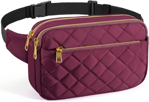 CXWMZY Cangureras para mujeres y hombres, lindas bolsas de cintura para niñas, niños y adolescentes, bolsa de cadera con múltiples bolsillos y Rojo