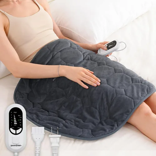 Miniatura 12 de immtree Almohadilla térmica con peso para un alivio más profundo del dolor, 7 libras de tamaño XXXL (29 x 24) con tecnología de calor rápido, mantas
