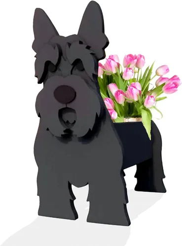 Miniatura 29 de Macetero de flores para perros, regalos para mujeres, bonitas macetas de PVC para perros, macetas para interiores y exteriores, maceta de jardín