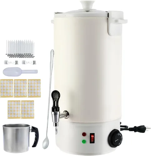 TCFUNDY Olla de fusión de cera para hacer velas, 10 L, olla eléctrica antiadherente para cera de velas, 10 L, kit de fabricación de velas para Blanco