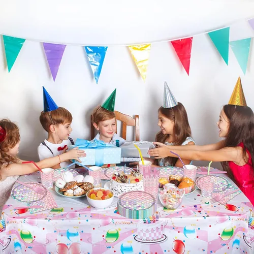 Miniatura 3 de Juego de vajilla para fiesta de sirena, 144 piezas, suministros de fiesta de cumpleaños de sirena, platos de sirena, servilletas, tazas, tenedores