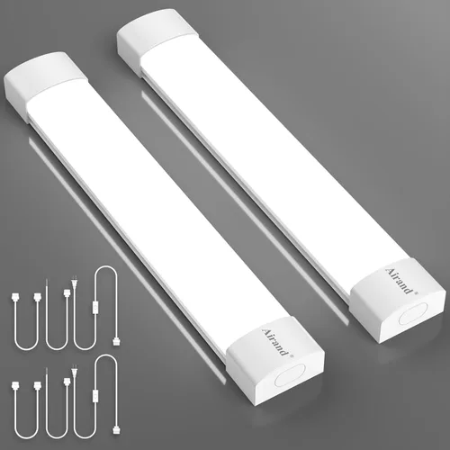 Airand Lámpara LED de techo, luces enchufables de 1.43 pies, 2 unidades, IP66 a prueba de agua, luces de tubo enlazables de 5000 k 16 W, barra de