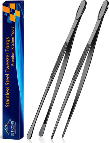 Miniatura 27 de Jetkong 2 pinzas de cocina de 40.6 cm, extra grandes, de acero inoxidable, para alimentos, pinzas de cocina gigantes (color dorado)