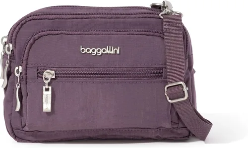 Miniatura 34 de Baggallini Bolsa cruzada pequeña con triple cremallera para mujer, 8 x 6 pulgadas, ligera, convertible
