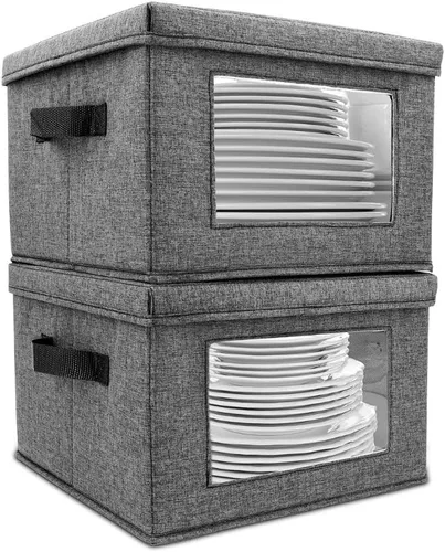 Miniatura 26 de HOMELUX THEORY 8 piezas de contenedores de almacenamiento de porcelana de carcasa dura, almacenamiento de tazas, copas de vino, utensilios