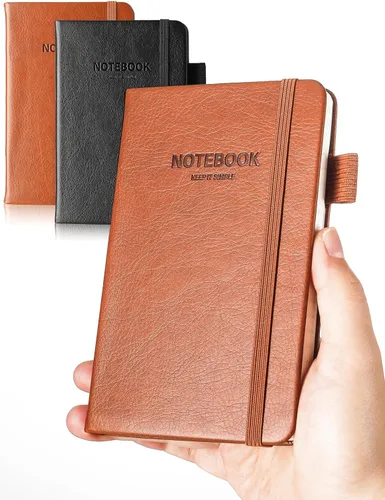 Miniatura 13 de AISBUGUR Cuaderno pequeño – Paquete de 3 cuadernos en total de 480 páginas – Cuadernos de bolsillo con bolígrafos para el trabajo – Cuaderno A6