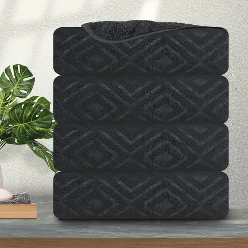 Miniatura 39 de Ferdilan - Juego de 4 toallas de baño grandes de 35 x 70 pulgadas, 600 GSM, ultra suaves y absorbentes, para silla de baño, color negro, toallas