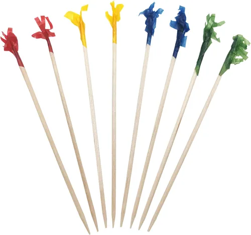 Miniatura 2 de BLUE TOP Palillos de dientes de madera con volantes de 4 pulgadas, paquete de 1000 palillos de dientes decorativos de madera, palillos de dientes