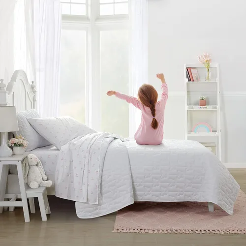 Miniatura 7 de Laura Ashley Juego de sábanas para niños, ultra suave y transpirable, con fundas de almohada a juego, resistente a las arrugas, artículos esenciales