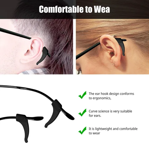 Miniatura 3 de 5 pares de pinzas para los ojos, adecuados para niños, adultos, deportes, gafas, clips para gafas, ganchos de clip para la oreja