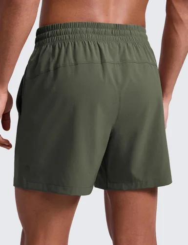 Miniatura 2 de CRZ YOGA Pantalones cortos de entrenamiento sin forro para hombre de 5 pulgadas, ligeros, de secado rápido, para correr, deportes, atletismo
