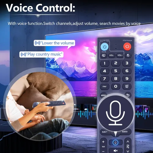 Miniatura 5 de Nuevo control remoto de voz V3 Pro compatible con vSeeBox V1/V2, V3/V2/V1/V5 Pro, V3Plus, Max/Elite/Max Control remoto por voz Bluetooth inteligente