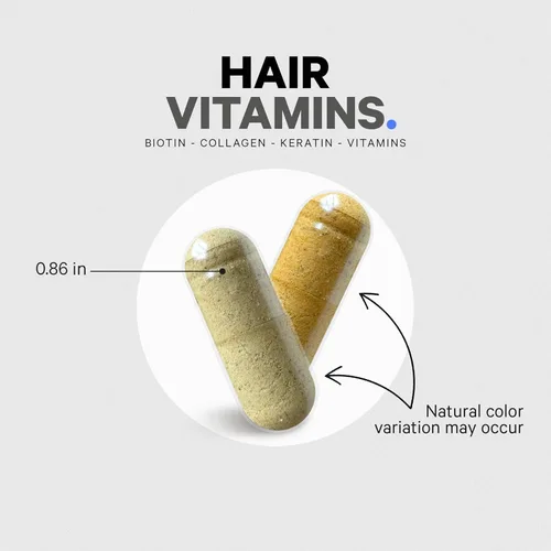Miniatura 8 de Codeage Vitaminas para el cabello 10000 mcg de biotina, queratina, colágeno, vitamina A, B12, C, D3, E, zinc, inositol, apoyo para el cuidado