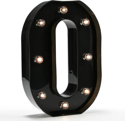 Miniatura 40 de Oycbuzo - Letras con iluminación Led, letras del alfabeto, color negro, para decoración de bares, festivales, cumpleaños, bodas