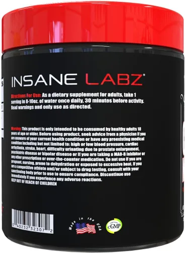 Miniatura 3 de Insane Labz Monohidrato de creatina: sin sabor, soporta una mayor fuerza, tamaño y potencia, 0.18 onzas por porción, 60 porciones