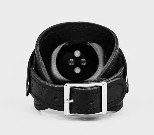 Miniatura 7 de Correa ancha de cuero cosida compatible con Apple Watch de 1.496 pulgadas, 1.575 pulgadas, 1.614 pulgadas, 1.654 pulgadas, 1.732 pulgadas, 1.732