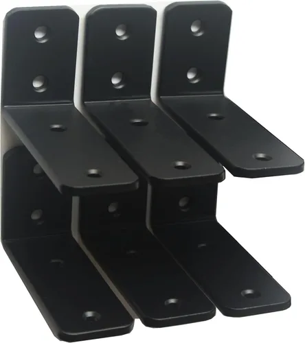 Miniatura 64 de Paquete de 2 soportes de estante en L de 6 pulgadas de largo x 4 pulgadas de alto x 1.5 pulgadas de ancho, 5 mm de grosor, soportes de estante