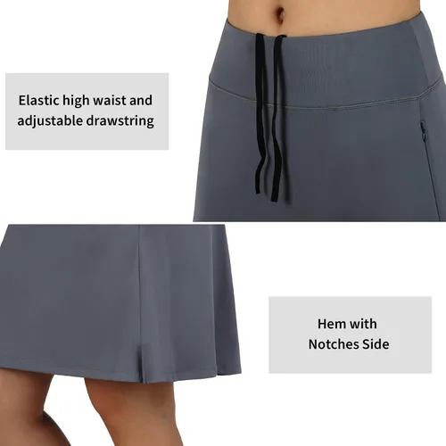 Miniatura 5 de ANIVIVO Faldas pantalón para mujer de 20 pulgadas de longitud a la rodilla, faldas deportivas de pickleball para tenis, golf y pickleball