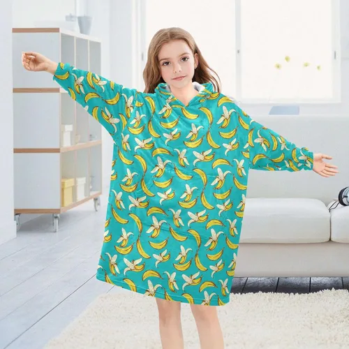 Miniatura 4 de Mantas portátiles para niños, sudadera con capucha tipo manta de gran tamaño, suave y cálida, regalos para niños, niñas y adolescentes de 3 a 14