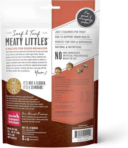 Miniatura 2 de The Honest Kitchen Human Grade Surf & Turf Meaty Littles: Receta de Carne y Salmón, Bolsa de 4 oz