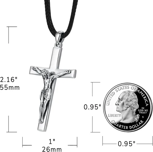 Miniatura 3 de Eusense Collar con colgante de San MiguelSan CristóbalSan BenitoSan JudaVirgen María MilagrosaCrucifijo de JesúsSan JoséSan Antonio para hombres