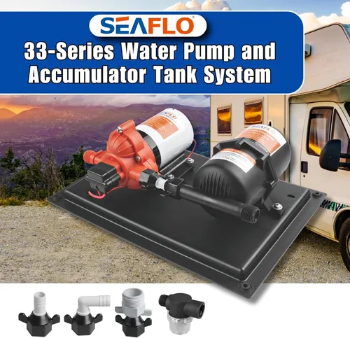Miniatura 3 de SEAFLO Sistema de Bomba de Agua y Tanque Acumulador Serie 33 - 12V CC, 3.0 GPM, 45 PSI, Tanque de 0.2 Galones - Reduce el Ciclo para Aplicaciones