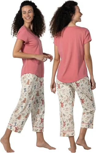 Miniatura 2 de PajamaGram Conjuntos de pijamas para mujer - Pijamas capris 100% algodón para mujer