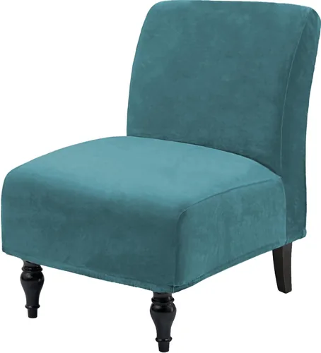 Miniatura 14 de Fundas decorativas de terciopelo para sillas sin brazos, de alta elasticidad, protector de muebles extraíble para sala de estar, comedor, hotel
