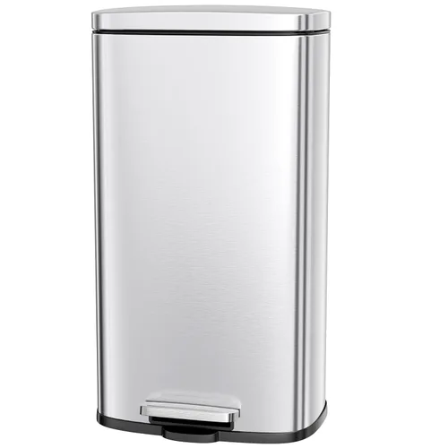 Miniatura 10 de Cubo de Basura, Cubo de Basura de Cocina de Acero Inoxidable con Pedal, Cubo de Residuos con Pedal con Tapa con Bisagras y Cubo Interior Extraíble