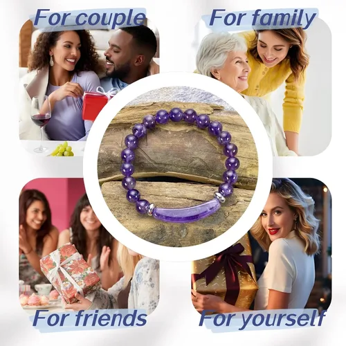 Miniatura 6 de EDEN'S CALL Pulsera elástica de cuentas de cristal curativo de 0.315 in para mujer