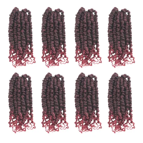 Miniatura 85 de BOHOBABE Cabello de Ganchillo Pre-retorcido Passion Twist de 14 Pulgadas Cabello Corto Ombré Gris Pre-enrollado de Ganchillo Passion Twist para Gris