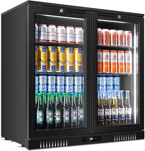 Miniatura 24 de Tylza Vitrina refrigerada para encimera, refrigerador comercial de 2.7 pies cúbicos/78L, vitrina con luz LED, puerta de vidrio doble, 32-54°F