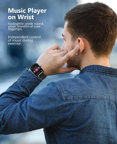 Miniatura 6 de Reloj inteligente (respuesta/hacer llamadas) para hombres y mujeres, reloj inteligente de 2.02 pulgadas con oxígeno en sangre, presión arterial
