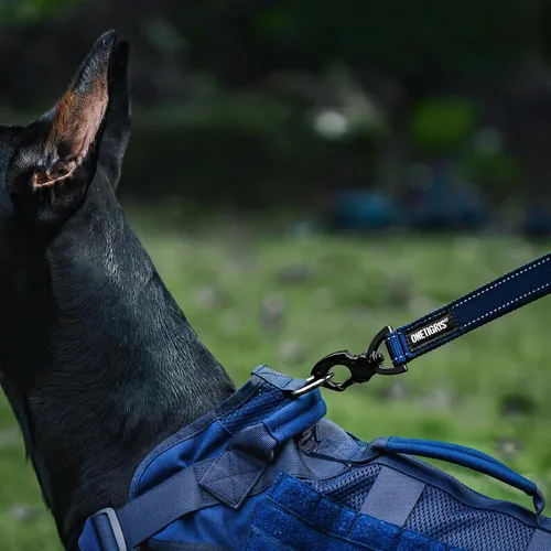 Miniatura 5 de OneTigris Bolt - Correa corta de tráfico para perros pequeños, medianos y grandes (azul, S)