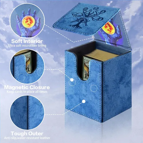 Miniatura 5 de PROMAXIBINDER MTG Commander - Caja de baraja con 2 divisores, se adapta a más de 100 tarjetas de una sola funda, caja de cubierta mágica de imán