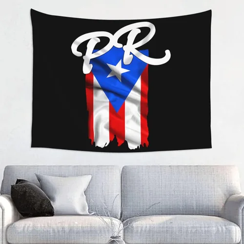 Tapiz decorativo para pared, diseño de bandera de Puerto Rico Pr Puerto Rico Boricua Pride 2, tapiz para colgar en la pared, manteles de arte hippie