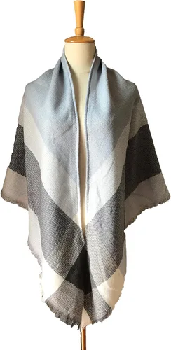 Miniatura 22 de Wander Agio - Bufanda envolvente con diseño a cuadros o triangular para mujer, cálida y larga, de punto, sensación de cachemira, chal