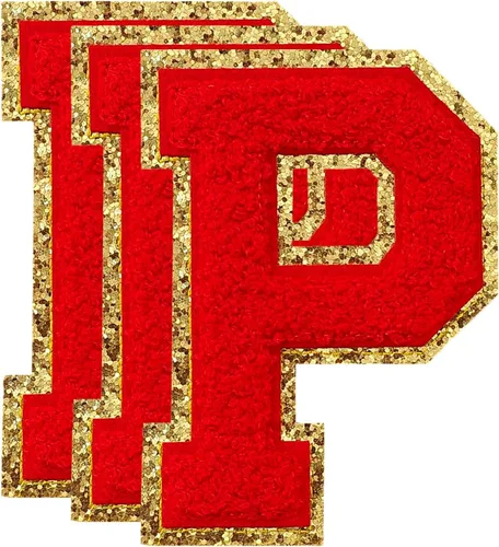 Miniatura 65 de 3 parches de números de chenilla negra, tamaño grande de 4-1/2" parches de números para planchar, parches universitarios para ropa, 8" Borde oro rosa