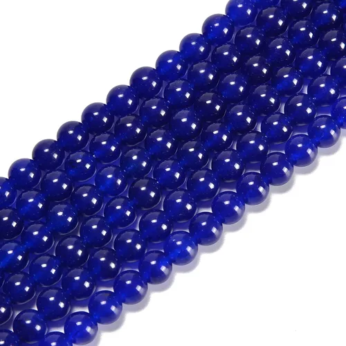 Miniatura 3 de Cuentas sueltas de Gematone Natural Gematone teñido azul zafiro de 0.236 in para hacer joyas, hallazgos de bricolaje, 1 hebra de 15 pulgadas Jade