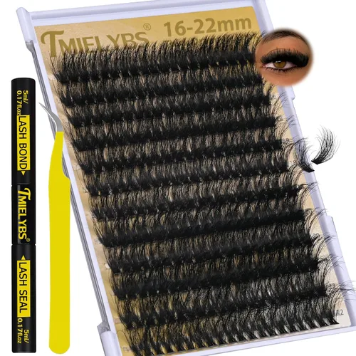 Miniatura 7 de Extensiones de pestañas en racimo de 0.64 a 0.86 pulgadas de largo, extensiones de pestañas gruesas D C, 240 unidades, pestañas individuales